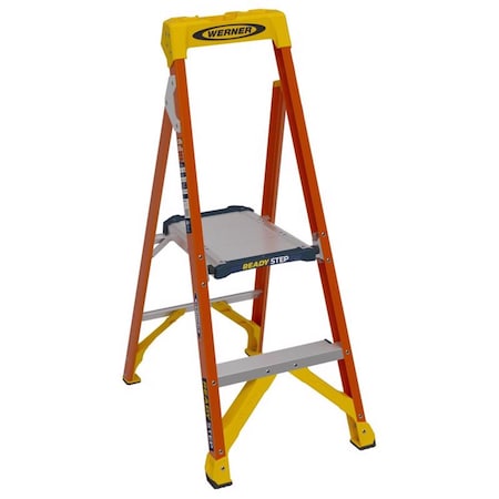 Werner Ready Step 4 ft. H Fiberglass Platform Ladder Type IA 300 lb. capacity RS1A04