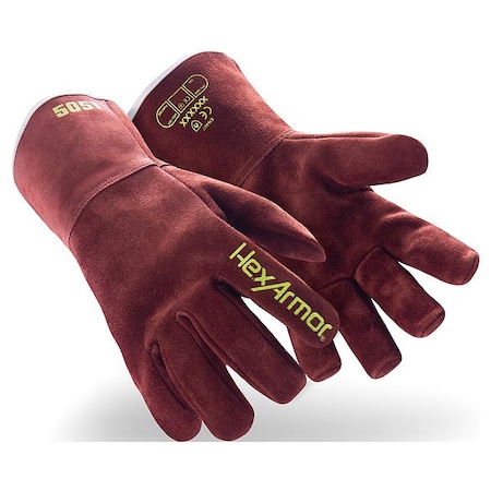 Hexarmor 5051 Welding Gloves, Gauntlet Cuff, Full Thumb, Premium Cowhide Leather, M, 1 PR 5051-M (8)