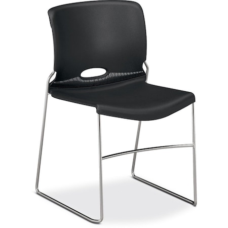Hon 4040 Series High Density Olson Stacker Chair, Onyx Seat Color, Plastic Seat Material, 4PK 4041ON