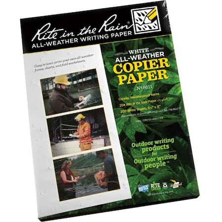 Rite In The Rain Waterproof Laser Paper, 8-1/2"x11", PK200 8511