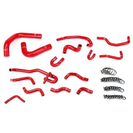 Hps Performance High Temp Reinforced Silicone Radiator and Heater Coolant Hose Kit, Red,  57-2191-RED
