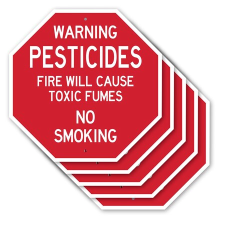 Signmission Warning Pesticides Fire Will Cause, 10 inch X 10 inch, Aluminum Metal Signs, 5PK OC-A-5Pack-10-341