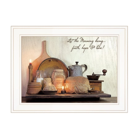 Homeroots Faith Hope and Love 1 White Framed Print Kitchen Wall Art 406739