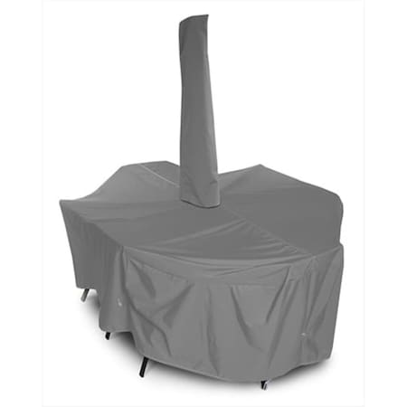 Koverroos Weathermax Large Dining Set Cover with umbrella hole- Charcoal - 108 L x 82 W x 28 H in. 81351