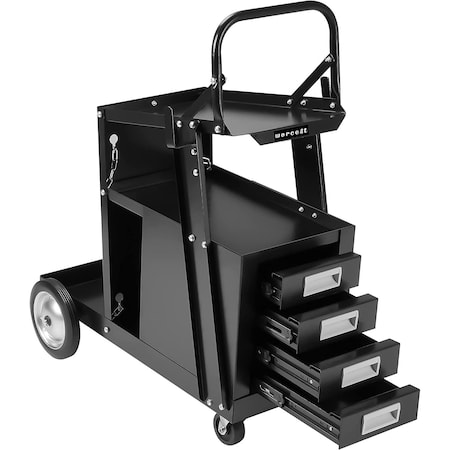 Edendirect Welder Cart, Heavy Duty Welding Cart with Upgraded Wheels, 2-Tier Cabinet & Tank Storage ED-DHC01