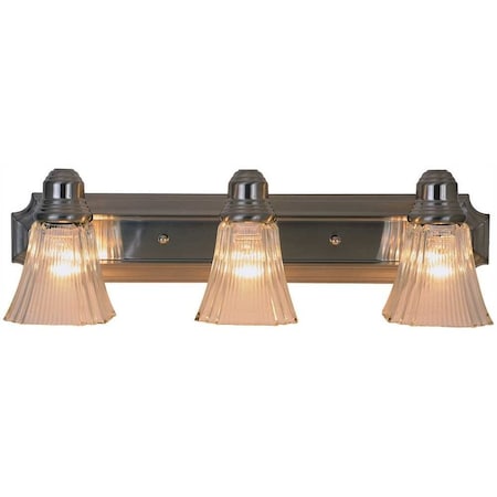 Monument 24 in. Decorative Vanity in Fixture Brushed Nickel Uses Three 60-Watt Incandescent Medium Base Lamps 617052