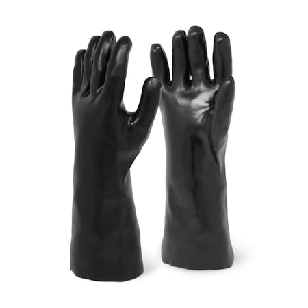Prime Safety PVC Gloves, PVC, 14 in L, Black, One Size, 12 PK PV4254