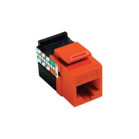 Leviton 1-Port Mod Jack 110 8W8P Utp, T568A/B Cat5E Quickport, Gigamax Orange 5G108-RO5