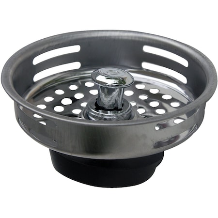Westlake Pipe & Fittings 3-3/8'' Chrome Drop Post Style Duo Basket Strainer Stopper 03-1303