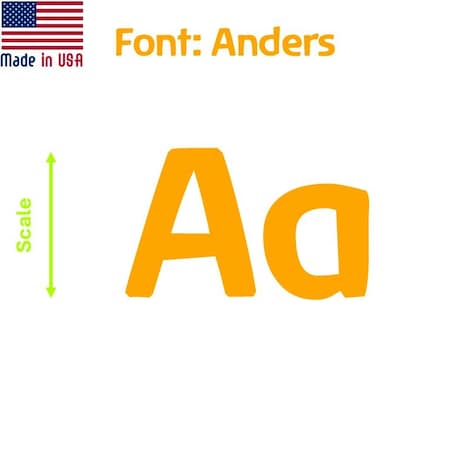 Aacc Self-Adhesive Vinyl Letter: A, Scale: 6 cm. Color: Orange Font: Anders by, 4PK AACC-Anders-UA-Orange-M6x4