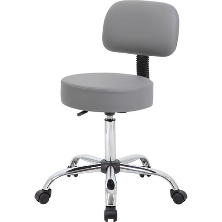 Norstar B245-GY Grey Caressoft Medical Stool with Back Cushion B245-GY