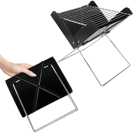 Ipower YSSOA 12in Portable Grill Charcoal Barbecue Grill - Folding Grill Notebook Shape Charcoal Grill, De GLGRILLXFOLD12B