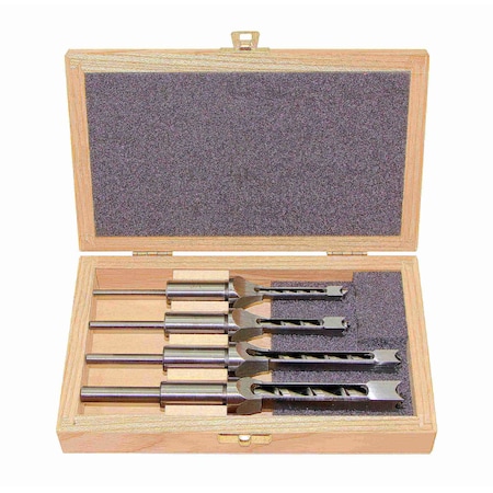 Fisch Mortise Chisel & Bit 4 Pc Set In Box Incl. 1/4 in - 1/2 in Dia 03820004KN