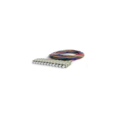 Cable Wholesale 12 Strand Fiber Pigtail, OM2 - 50/125, Multmode Black Boot SC/PC connectors, 3 meter 15F1-30012