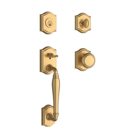 Baldwin Single Cylinder Westcliff Handleset Traditional Knob and Traditional Arch Rose with 6AL Latch and SCWESXTRATAR044