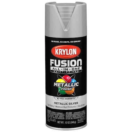Fusion All-In-One 12 Oz Krylon Silver Paint & Primer Spray Paint, Metallic K02773007
