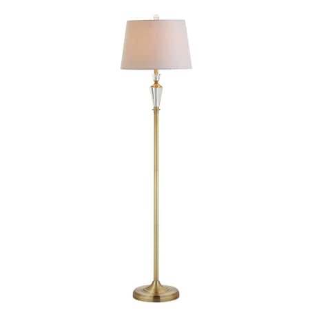 Jonathan Y Acadia 61" Crystal / Metal LED Floor Lamp, Brass Gold/Clear JYL2029A