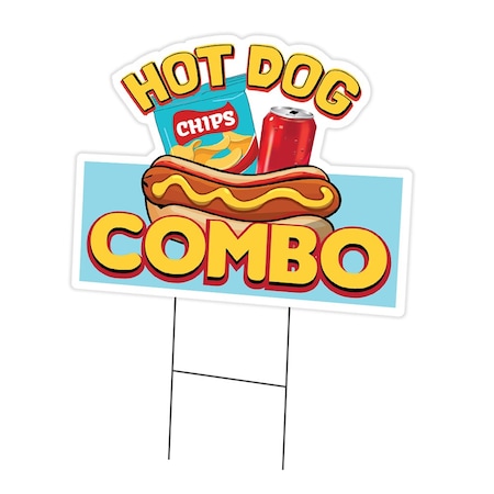 Signmission Hot Dog Combo Die Cut Yard Sign & Stake outdoor plastic coroplast window, C-DC-1824-Hot Dog Combo19 C-DC-1824-Hot Dog Combo19
