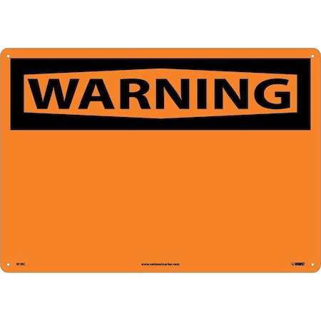 Nmc Warning Sign, English, White, Legend: No Legend W1RC