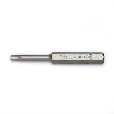 Genius Tools 1/4in Hex Shank, T-15 Star Screwdriver Bit 56mmL 6315
