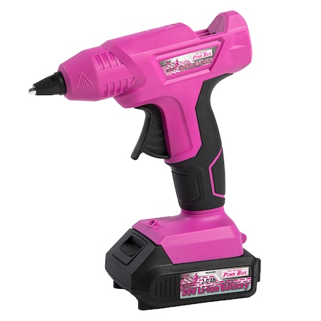 The Original Pink Box 20-Volt Lithium-Ion Cordless Glue Gun with 2Ah Battery, Pink PB20VGLG_2AH_CHRGR