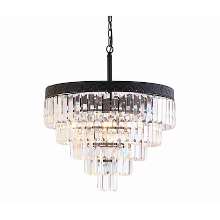 Jonathan Y Wyatt 20" 4-Light Crystal LED Chandelier, Bronze/ Clear JYL9007B