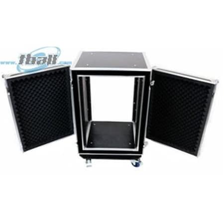 Garner Products YCS 21 in. Body Depth with Wheels Fly Drive Case 16U Space Shock Mount Amplifier Case TBH16UADSM21W