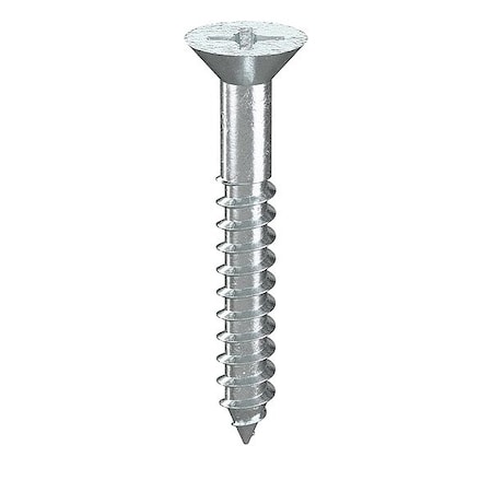 Zoro Select Wood Screw, #9, 1-1/4 in, Zinc Plated Steel Flat Head Phillips Drive, 100 PK WPFI0-901250-100P