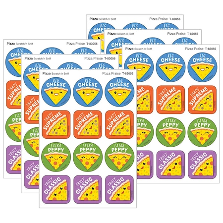 Trend Pizza Praise, Pizza Scent Scratch 'n Sniff Stinky Stickers, 48-Piece Set, 6PK T83056