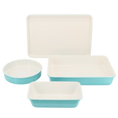 Martha Stewart Everyday Color Bake 4 Piece Nonstick Carbon Steel Bakeware Set in Teal 141036.04