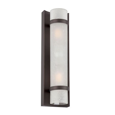 Homeroots Two Light Bronze and White Glass Wall Sconce 398548
