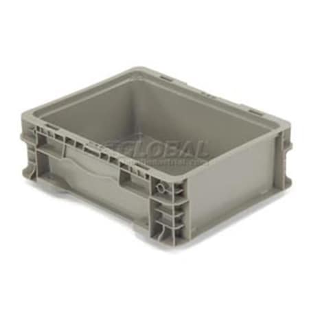 12 x 15 x 5 in. Straight Wall Container Solid Stackable, Gray