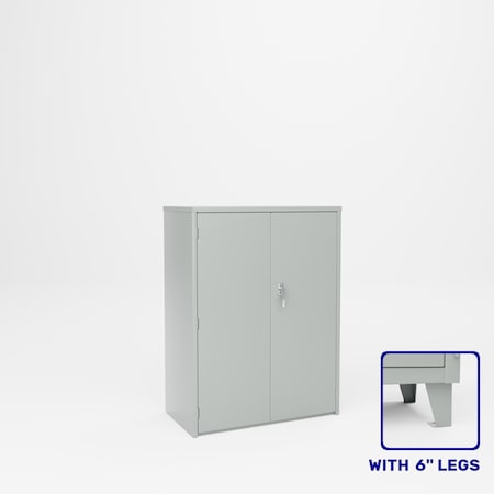 Pucel Heavy Duty Storage Cabinet with 6 in Legs, 36 in W x 54 in H x 19 in D, Gray HDSC-3648-19-2L