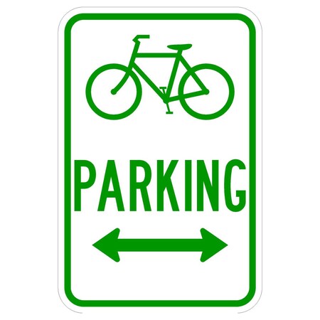 Sign Solutions Usa Parking Sign, 12 in W, Aluminum Sign, White DUS06HWT1218D4-3