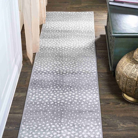 Jonathan Y Antelope Modern Animal Gray/Cream 2 ft. x 10 ft. Runner Rug SAF100C-210