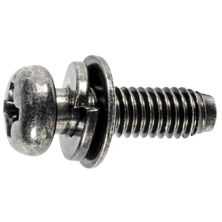 Auveco Thread Cutting Screw with Lock & Flat Sems M6-1.0 x 19mm, 50PK 22756