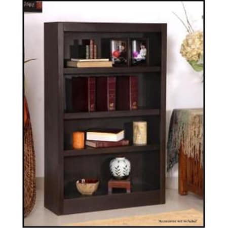 Concepts In Wood Single Wide Bookcase- Espresso Finish 4 Shelves MI3048-E