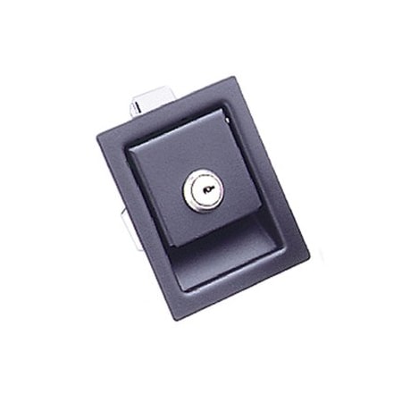 Southco Push To Close Latch, Medium Size, Locking, 7.9mm .31 in Grip, Steel, Powder Coated, Black 64-22-11