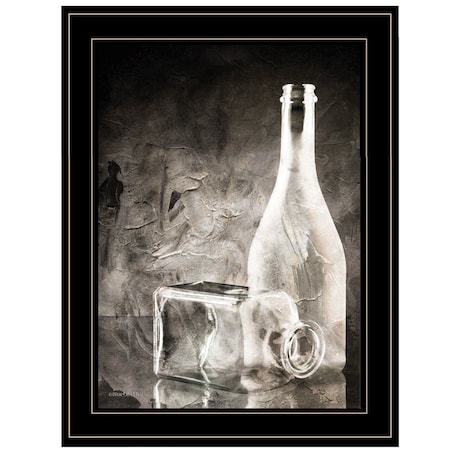 Homeroots Moody Gray Glassware Still Life 3 Black Framed Print Kitchen Wall Art 404646