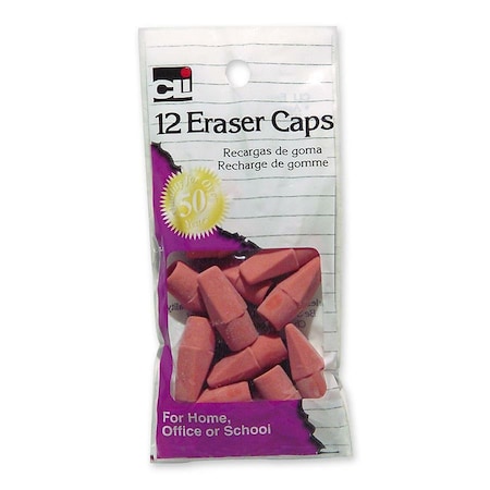 Charles Leonard Pencil Eraser Caps, Pink, PK432 80799