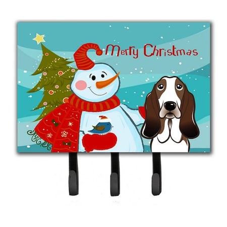 Carolines Treasures Snowman With Basset Hound Leash and Key Holder BB1863TH68