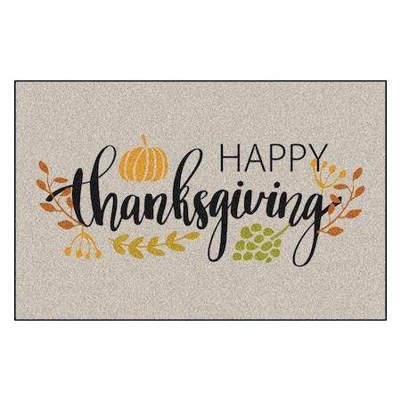 Fanmats 30 in. W X 20 in. L Multi-Color Happy Thanksgiving Rubber Door Mat 28587