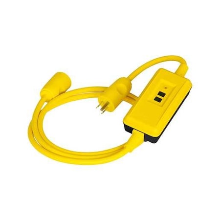 Hubbell Wiring Device-Kellems Circuit Guard Extra Heavy Duty Portable GFCI Line Cord with Manual Set, 15A, 120V AC, 6', Black GFPST6C15M