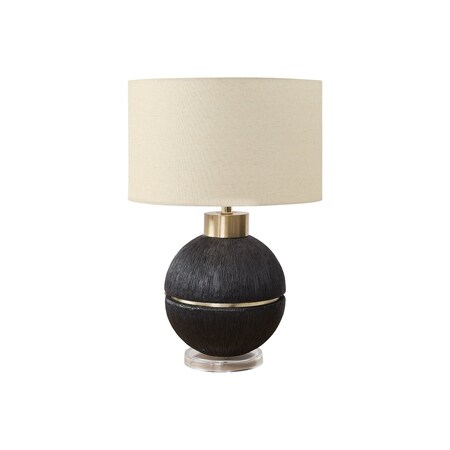 Monarch Specialties Lighting, 26"h, Table Lamp, Black / Gold Resin, Beige Shade, Contemporary, Modern I 9926