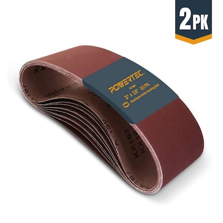 Powertec 3 in W, 18 in L, Aluminum Oxide, Brown 110802-P2N