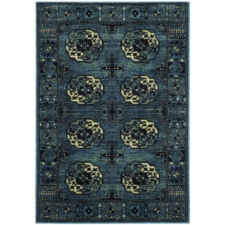Safavieh 6 ft. 7 in. x 9 ft. Vintage Hamadan Power Loomed Area Rug, Blue & Multi Color - Medium Rectangle VTH212D-6