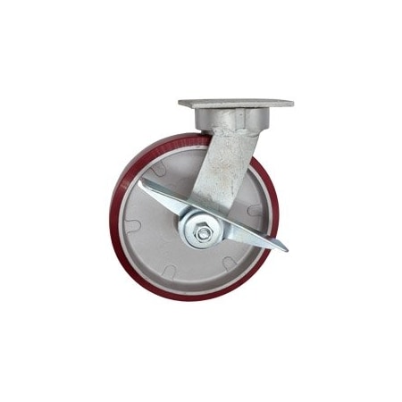 Service Caster 8 Inch Kingpinless Poly on Aluminum Wheel Swivel Caster with Brake SCC SCC-KP30S820-PAR-SLB