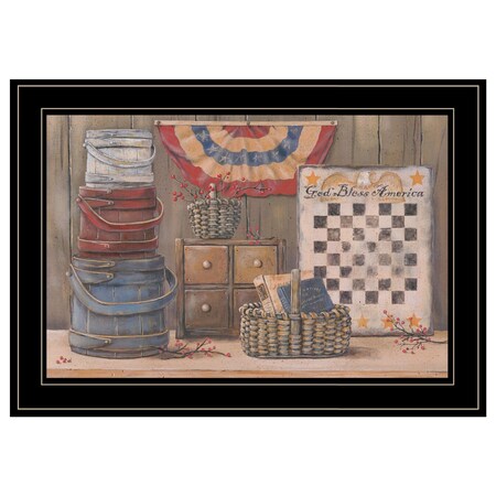 Homeroots God Bless America 3 Black Framed Print Wall Art 404735