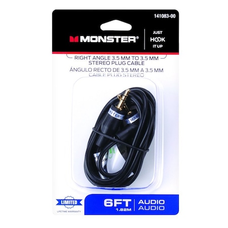 Monster Cable Just Hook It Up 6 ft. L Stereo Plug Cable 3.5 mm 141083-00