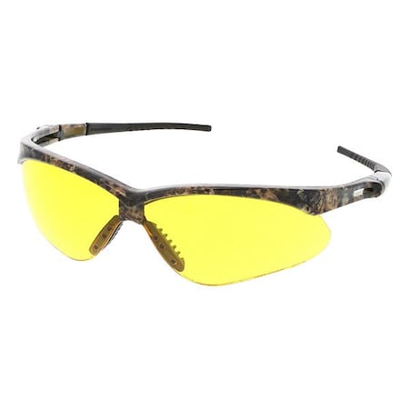 Mcr Safety Memphis (MP1), Safety Glasses, Anti-Fog, Amber Lens, Mossy Oak/Black Frame, Half Frame, 1 PR MOMP114AF
